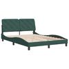 vidaXL Cadre de lit avec LED sans matelas vert fonc&eacute; 140x190 cm velours
