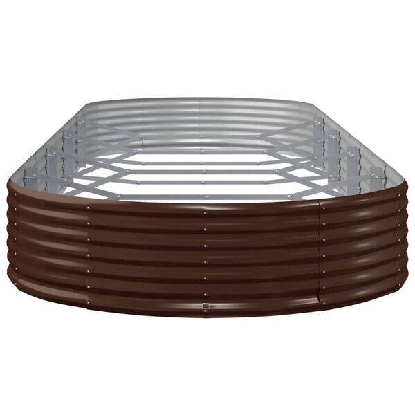 vidaXL Lit sur&eacute;lev&eacute; de jardin Acier galvanis&eacute; marron