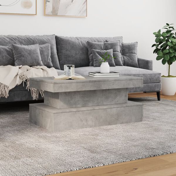 vidaXL Table basse avec lumi&egrave;res LED gris b&eacute;ton 90x50x40 cm