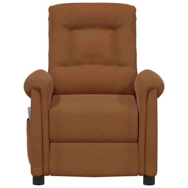 vidaXL Fauteuil de massage Marron Tissu microfibre