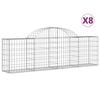 vidaXL Paniers &agrave; gabions arqu&eacute;s 8 pcs 200x30x60/80 cm Fer galvanis&eacute;