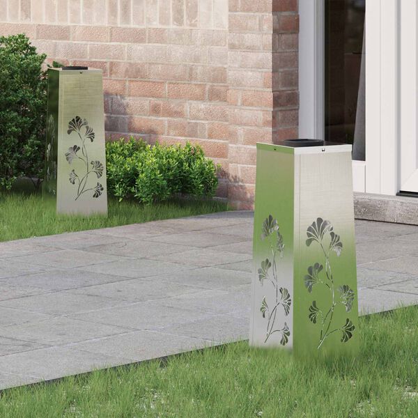 vidaXL Lumi&egrave;re de chemin LED solaire 2 pcs Acier inoxydable