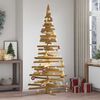 vidaXL Arbres de No&euml;l avec support Marron 210 cm Bois massif en pin