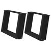 vidaXL Pieds de table basse en U, 2 pi&egrave;ces, noir, 40 x (30-31) cm, acier