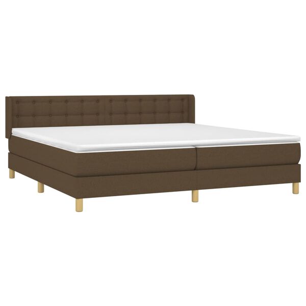 vidaXL Sommier &agrave; lattes de lit avec matelas Marron fonc&eacute; 180x200 cm