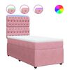 vidaXL Sommier &agrave; lattes de lit avec matelas Rose 90x200 cm Velours