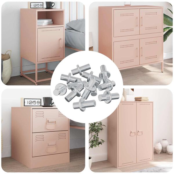 vidaXL Panneau de rayon 12 pcs Argent&eacute; 8,6 x 8,6 x 14,6 mm Acier