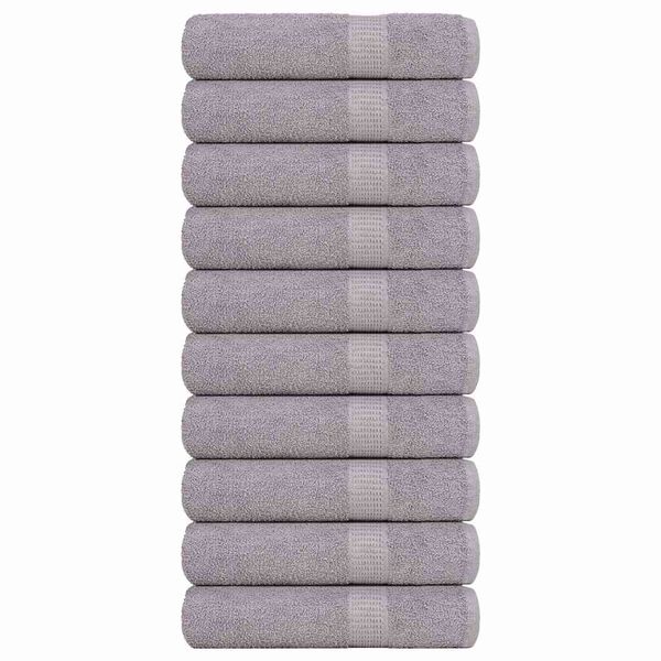 vidaXL Serviettes de bain FROGN 10 pcs gris 100x150 cm 360 g/m&sup2;