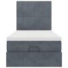 vidaXL Cadre de lit ottoman avec matelas gris foncé 100x200 cm velours