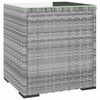 vidaXL Table d'appoint gris 40x37x40,5 cm poly rotin et verre tremp&eacute;