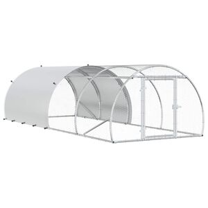 vidaXL Poulailler Argent&eacute; 400 x 150 x 100 cm Acier galvanis&eacute;