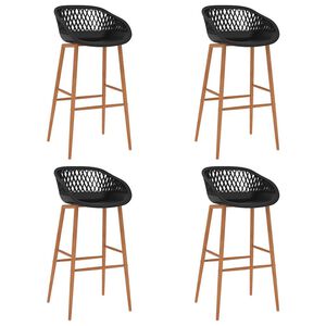 vidaXL Chaises de bar lot de 4 noir