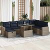 vidaXL Salon de jardin avec coussins 9pcs gris r&eacute;sine tress&eacute;e