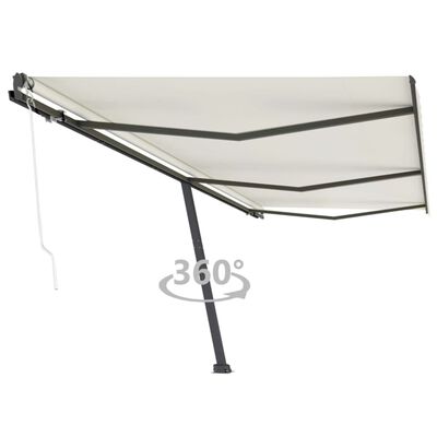 vidaXL Auvent automatique sur pied 600x300 cm Crème