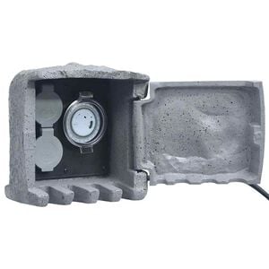 vidaXL 2 prises de jardin &agrave; minuterie R&eacute;sine tress&eacute;e Gris