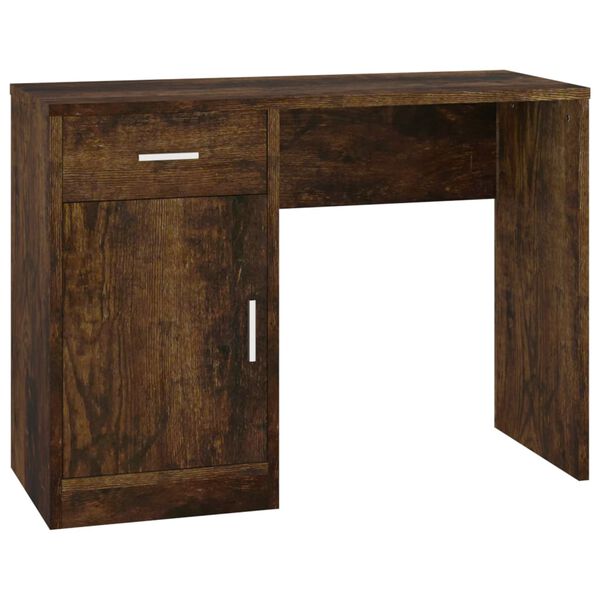 vidaXL Bureau avec tiroir et armoire Ch&ecirc;ne fum&eacute; 100x40x73 cm