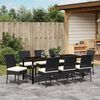 vidaXL Ensemble de salle &agrave; manger pour jardin 9 pcs Noir