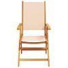 vidaXL Chaises inclinables de jardin lot de 6 beige tissu bois massif