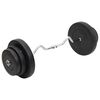 vidaXL Barre d'halt&egrave;res ondul&eacute;e avec plaques 60 kg