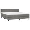 vidaXL Sommier &agrave; lattes de lit avec matelas Gris fonc&eacute; 180x200cm Tissu