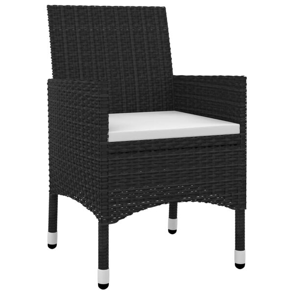 vidaXL Ensemble &agrave; manger de jardin coussins 5 pcs R&eacute;sine tress&eacute;e Verre