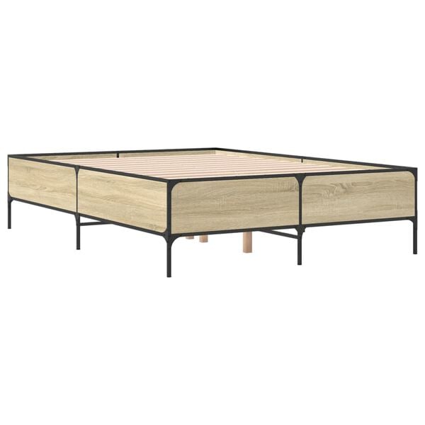 vidaXL Cadre de lit sans matelas ch&ecirc;ne sonoma 150x200 cm