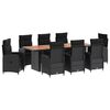 vidaXL Ensemble de repas ext&eacute;rieur 9 pc Noir polyrotin