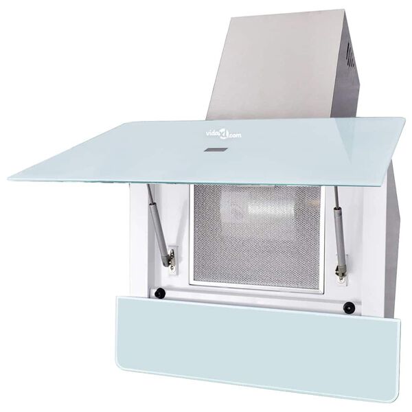 vidaXL Hotte Verre tremp&eacute; Blanc 600 mm
