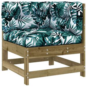 vidaXL Canap&eacute; d'angle avec coussins bois de pin impr&eacute;gn&eacute;