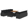 vidaXL Ensemble de canap&eacute; de jardin 11 pc Noir polyrotin