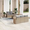 vidaXL Salon de jardin avec coussins 6 pcs beige r&eacute;sine tress&eacute;e