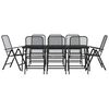 vidaXL Ensemble &agrave; manger de jardin 9 pcs anthracite m&eacute;tal maille