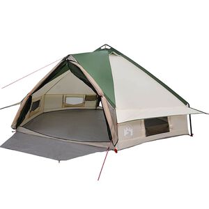vidaXL Tente Teepee pour 8 personnes Vert et blanc 490 x 410 x 210 cm