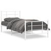 vidaXL Cadre de lit m&eacute;tal sans matelas avec pied de lit blanc 90x190cm
