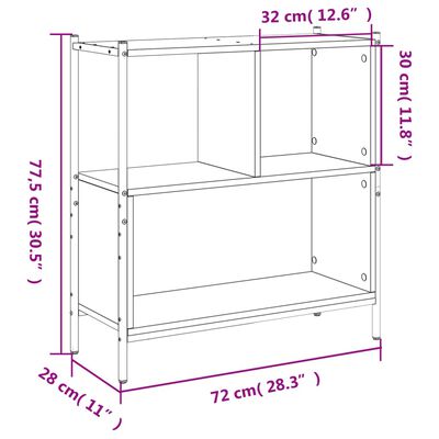 vidaXL Bibliothèque noir 72x28x77,5 cm bois d'ingénierie