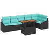 vidaXL Ensemble de salle &agrave; manger pour jardin 7 pcs Noir et Sarcelle