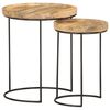 vidaXL Ensemble de table basse 2 pcs bois de manguier massif et acier