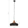 vidaXL Lampe suspendue industrielle Noir Fer et bois solide 26 cm E27