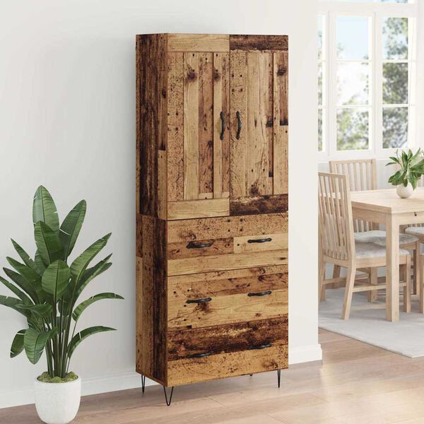vidaXL Haut Armoire Bois Ancien 69,5 x 34 x 180 cm Bois d'ing&eacute;nierie