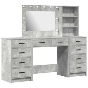 vidaXL Table de Toilette 3 pc Gris b&eacute;ton 78,5 x 41 x 135 cm