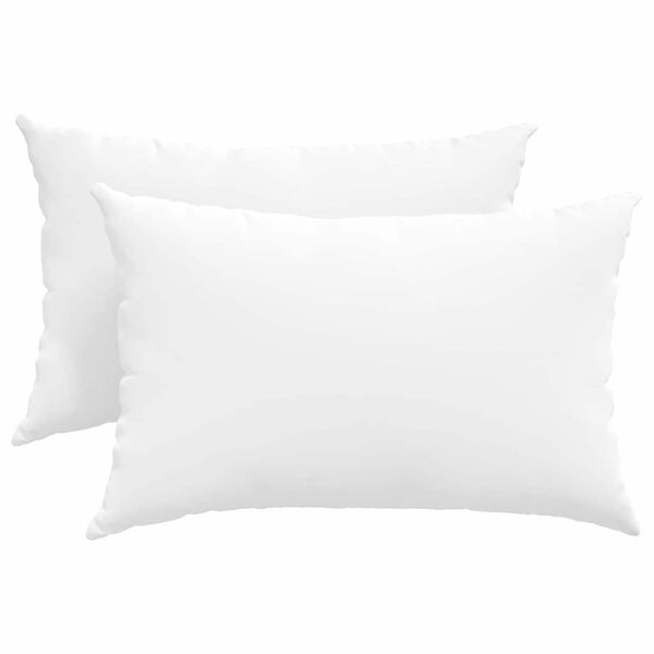 vidaXL Coussins de canap&eacute; 2 pcs Blanc 60 x 40 cm tissu