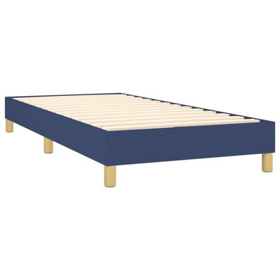 vidaXL Sommier à lattes de lit avec matelas Bleu 80x200 cm Tissu