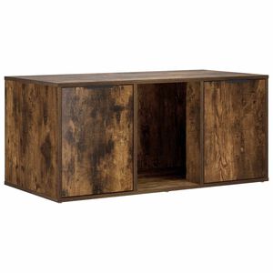 vidaXL Meuble pour caisse de chat Ch&ecirc;ne fum&eacute; 100 x 49 x 45 cm