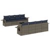 vidaXL Ensemble de canap&eacute; de jardin 9 pcs avec coussins gris r&eacute;sine tress&eacute;e