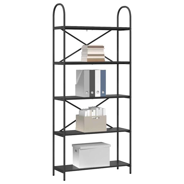 vidaXL &Eacute;tag&egrave;re Ch&ecirc;ne noir 80 x 30 x 183 cm Bois d'ing&eacute;nierie