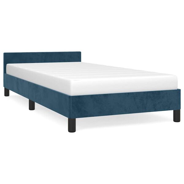 vidaXL Cadre de lit sans matelas bleu fonc&eacute; 90x190 cm velours
