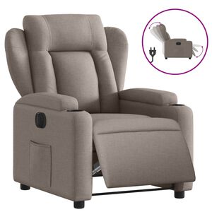 vidaXL Fauteuil inclinable &eacute;lectrique Taupe Tissu