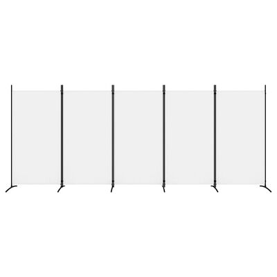 vidaXL Cloison de séparation 5 panneaux Blanc 433x180 cm Tissu