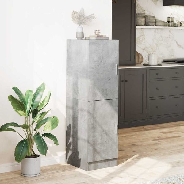 vidaXL Armoire de cuisine gris b&eacute;ton 38x41,5x131,5 cm bois ing&eacute;nierie