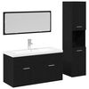 vidaXL Ensemble de mobilier de salle de bain 4 pc Ch&ecirc;ne noir